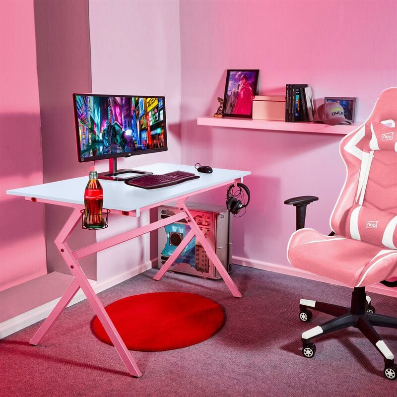 Pink store computer stand