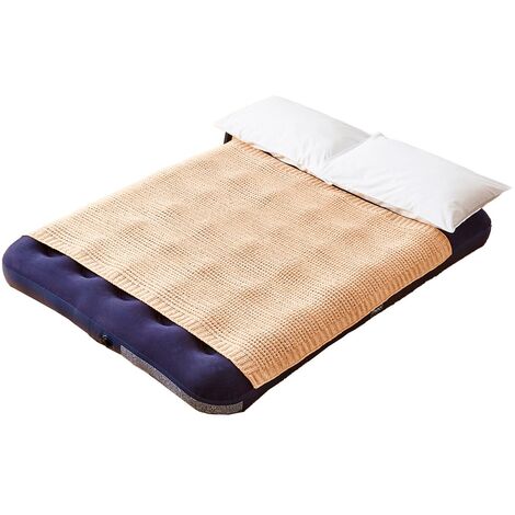 Neo Double Raised Flocked Airbed Inflatable Guest Camping Blow Up Mattress Air Bed with Electric Air Pump (1/5)