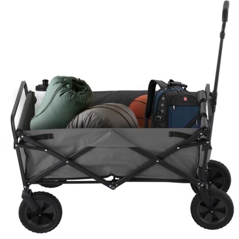 Neo Grey Heavy Duty Large Capacity Foldable Collapsible Garden Trolley Cart Utility Wagon Truck Folding Wheelbarrow for Beach Gardening Outdoor Camping Shopping Fishing Festivals (1/5)