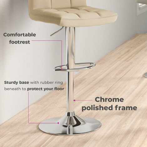 Neo 2x Cream Faux Leather Cuban Swivel Bar Stools