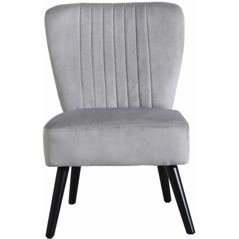 Neo Grey Crushed Velvet Shell Accent Chair
