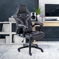 Neo Grey PU Leather Racing Car and Gaming Office Chair