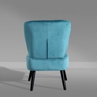 Neo Teal Crushed Velvet Shell Accent Chair