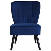 Neo Midnight Blue Crushed Velvet Shell Accent Chair