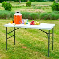 Neo Folding Table Portable Fold Up Tables Camping Garden Party BBQ Dinner Buffet Picnic 4FT