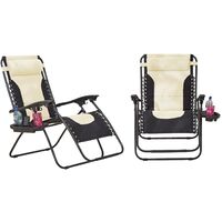 Neo Pair of Outdoor Zero Gravity XL Sun Loungers – Cream