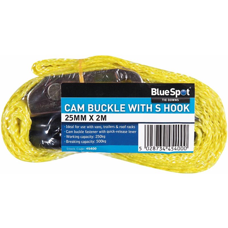 S Hook Cam Buckle 25mm x 2m B/S45400