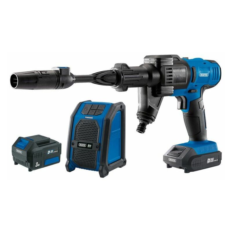 D20 20V Pressure Washer, D20 20V Wireless Speaker with 1x 2Ah and 1x 3Ah (94796)