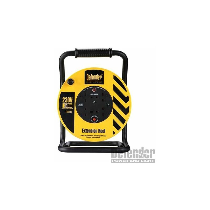 Heavy Duty Reel 4-Way 50m 230V 13A E86515