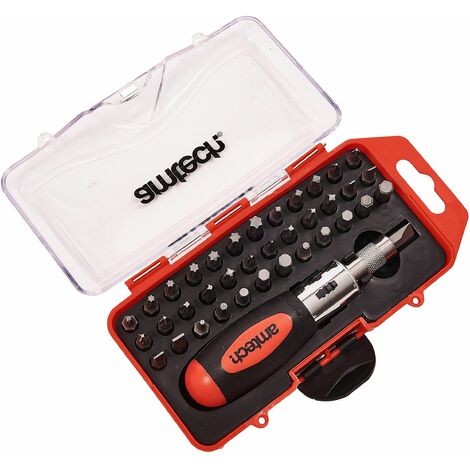 38pc Stubby Ratchet Screwdriver & Bit Set - L1965