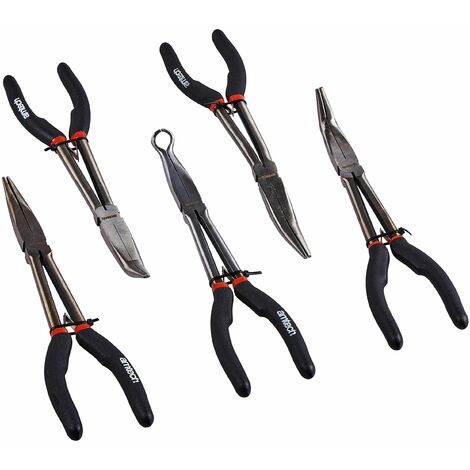 7-PC. Combination Long-Reach Pliers Set - Orange