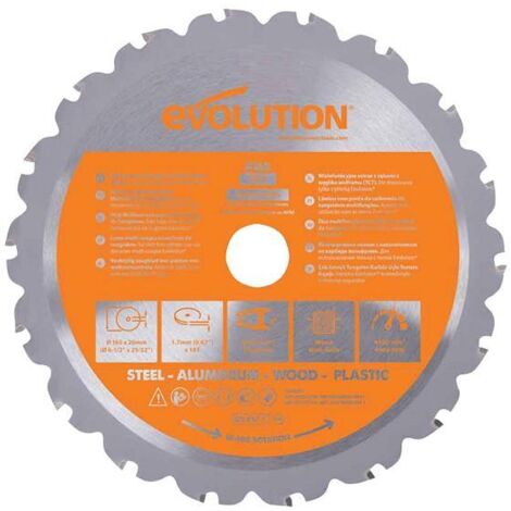 Evolution R165TCT-18CS Multi-Material Saw Blade 165 x 20mm x 18T EVLR165T18CS (1/5)