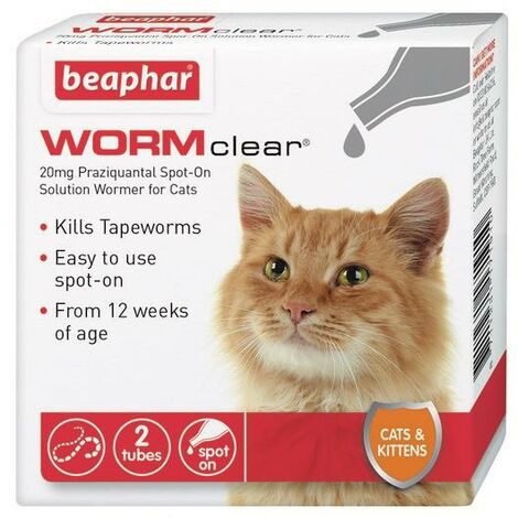 Beaphar WORMclear Spot-On for Cats - 2 tubes PK6 - 262560
