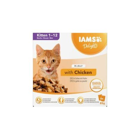 Iams Delights Kitten Chicken In Jelly 8pk - 85g - 817395