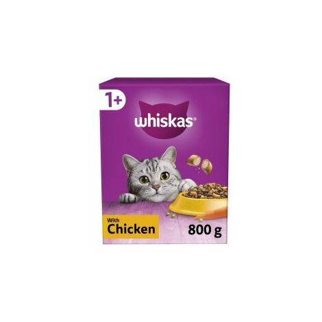 Whiskas 1+ Chicken Adult Dry Cat Food - 800g - 811928