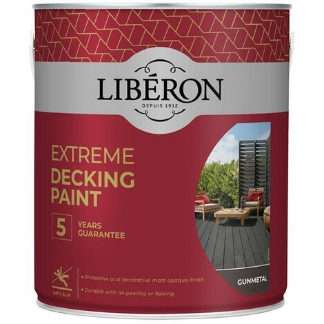 Liberon 126141 Extreme Decking Paint Gun Metal 2.5 Litre LIB126141
