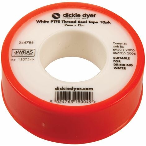 Dickie Dyer White PTFE Thread Seal Tape 10pk 12mm x 12m 951652