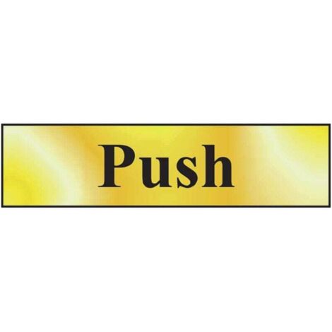 Scan 6031 Push - Polished Brass Effect 200 x 50mm SCA6031