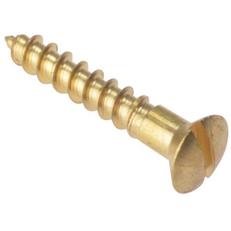 Wood Screw Slotted Raised Head ST Solid Brass 1in x 8 Box 200 FORRAH18BR