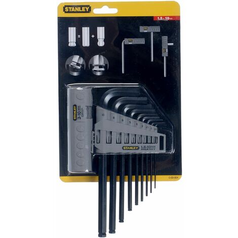 STANLEY 0-89-904 Hexagon Grip Key Set, 9 Piece (1.5-10mm) STA089904