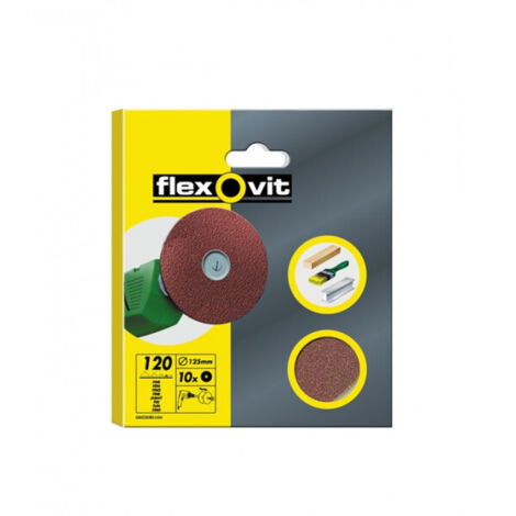 Drill Mountable Discs 125mm Fine 120G (Pack 10) FLV26383 (1/3)
