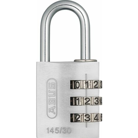 145/30 30mm Aluminium Combination Padlock Silver 46583 ABU14530SIL