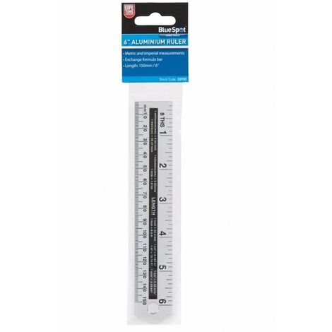 Aluminium Ruler 150mm (6in) B/S33930 (1/4)