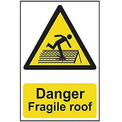 Scan 1104 Danger Fragile Roof - PVC 200 x 300mm SCA1104 (1/2)