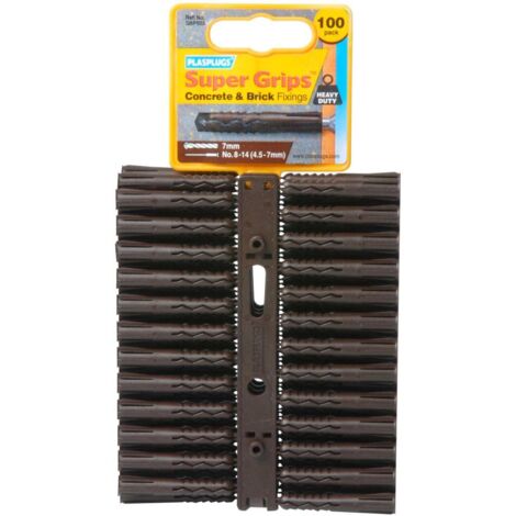 SBP 503 Solid Wall Super Grips� Fixings Brown (100) PLASBP503 (1/2)