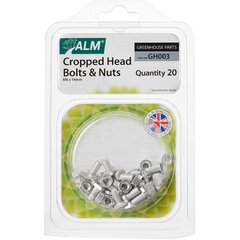 GH003 Cropped Glaze Bolts & Nuts Pack of 20