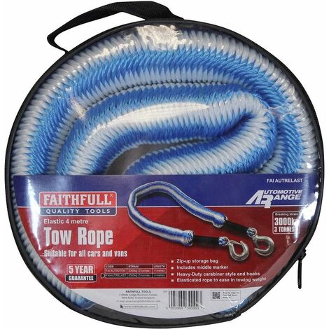 Tow Rope Expanding 4m Metal Hooks 3 Tonnes FAIAUTRELAST