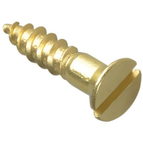 Forgefix Wood Screw Slotted CSK Brass 3/4in x 8 Forge Pack 20 FORFPC348B