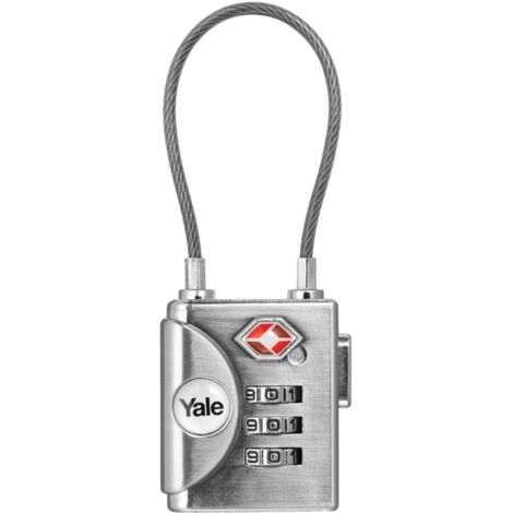 Yale Travel Combination Lock with Steel Cable, Travel Sentry Approved (YTP3/32/350/1) with Inspection Indicator (1/2)