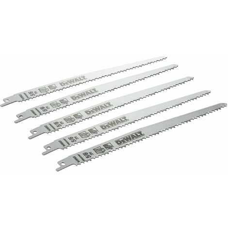 HCS Wood Cutting Recip Saw Blades - Coarse Fast Cuts 240mm (Pack 5) DEWDT2352QZ