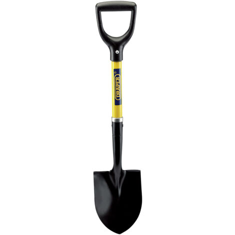 Heavy-Duty Metal Detector Shovel with Rounded Tip and Fiberglass Handle for Rapid Object Excavation