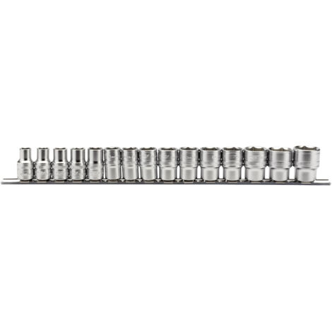 Draper 1/2" Sq. Dr. Metric Sockets on Metal Rail (15 Piece) (16496) (1/5)
