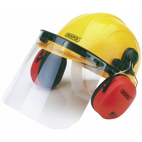 Draper Safety Helmet with Built-in Ear Defenders and Clear Visor – Model 69933 (1/5)
