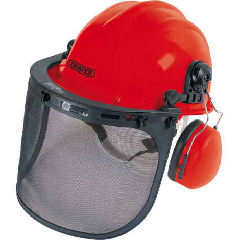 Draper Professional Forestry Safety Helmet with Integrated Visor and Ear Protection for Enhanced Safety