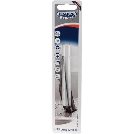 Draper Expert 2.0 X 85mm HSS extra long drill bit – For precision drilling in metal and hardwood – Manufactured to DIN 340 ISO 494 standards (1/5)