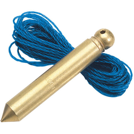 Draper 60698 Expert 100g Brass Plumb Bob with 5M Nylon Line for Accurate Vertical Alignment