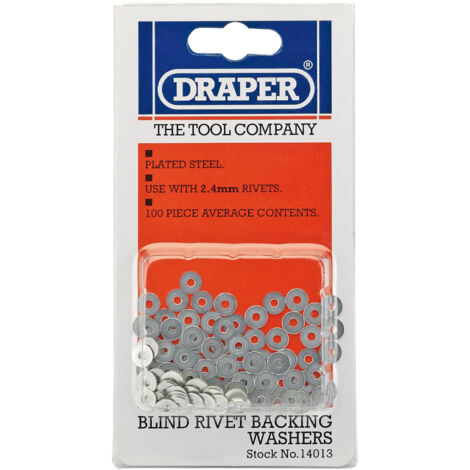 Draper 100 x 2.4mm Rivet Backing Washers (14013)