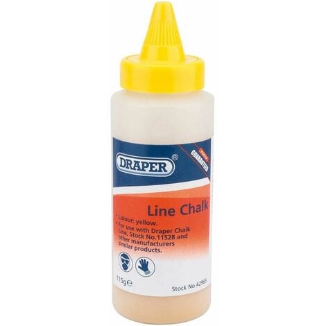Draper 115G Plastic Bottle of Yellow Chalk for Chalk Line (42983)