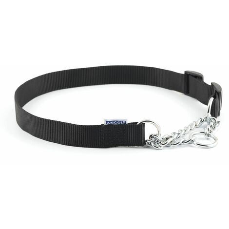 Nylon Check Chain Collar Black 35-45cm Size 2-4 - 307194 (1/5)