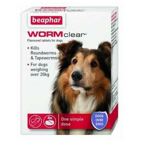 Beaphar WORMclear Dog for Dogs up to 40kg (4Tabs) - 219161