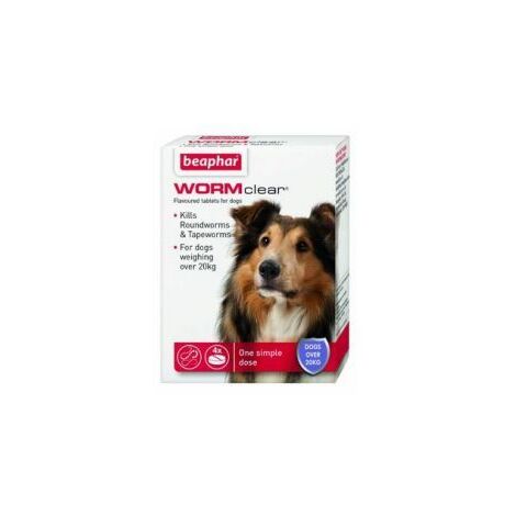 Beaphar WORMclear Dog for Dogs up to 40kg (4Tabs) - 219161