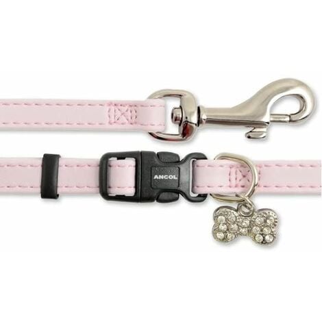 Ancol Puppy Collar And Lead Set Deluxe Baby Pink - 32357