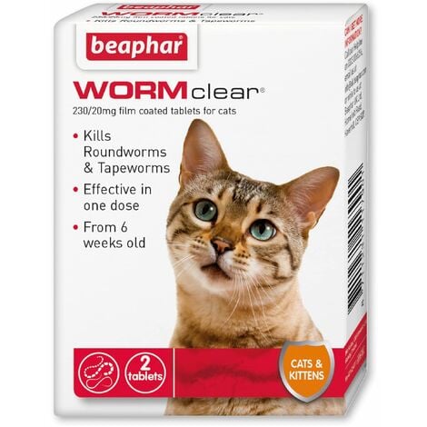 Beaphar WORMclear Cat for Cats up to 6kg (2Tabs) - 219141