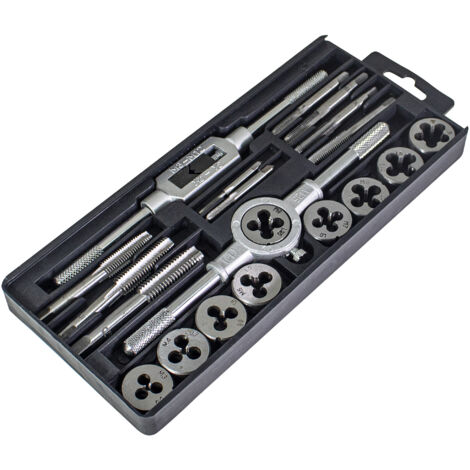 TAP AND DIE SET 20PC WRENCH METRIC CUTS M3-M12 BOLTS ENGINEERS KIT S1256 (1/2)
