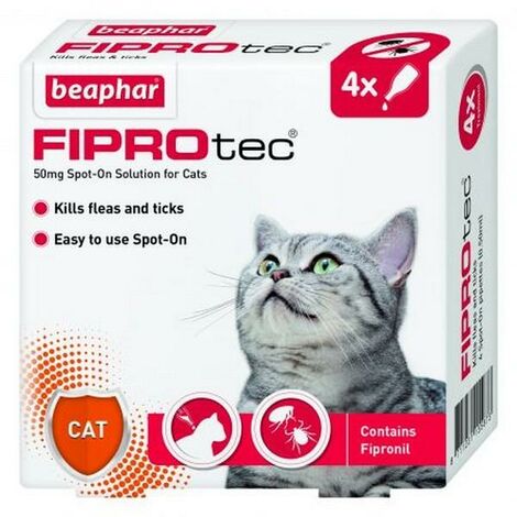 Beaphar Fiprotec Spot On Cat 50mg (4 Pipettes) - 260697