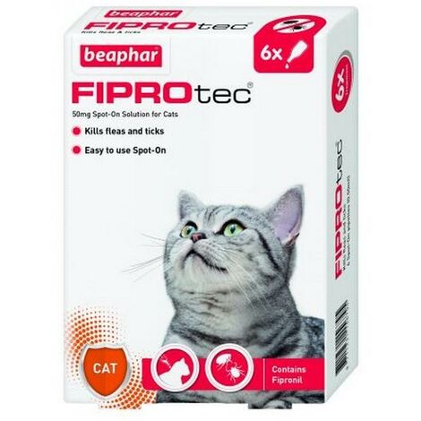 Beaphar Fiprotec Spot On Cat 50mg (6 Pipettes) - 260698